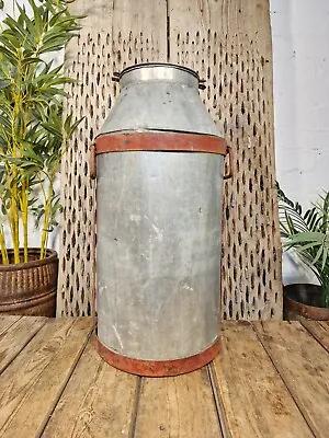 Vintage Large Rustic Galvanised French Milk Churn Garden Planter Wedding Prop • $107.35