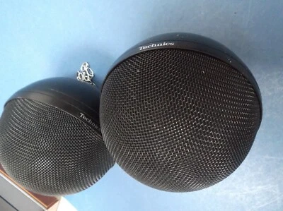Pair Of Technics C70's Black Sperical Speakers Model SBS30A Working To Be Hung • £65