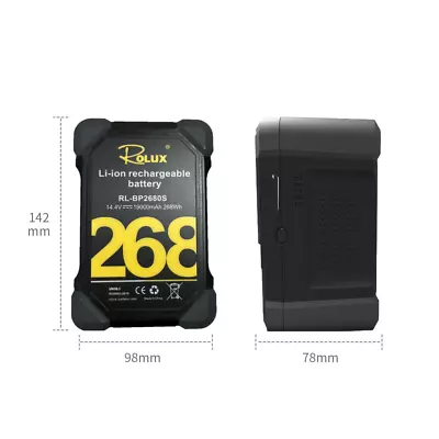 Rolux Heavy Duty 268W Li-ion Battery V-mount  • $675