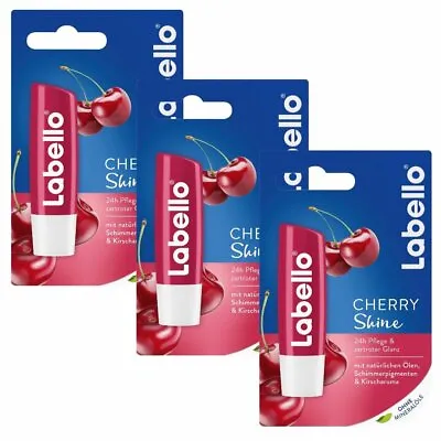 3x Labello Cherry Shine Lip Balm 48g / 0.16oz - Skin Care From Germany • $24.87