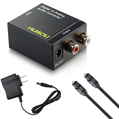 Musou Digital Optical Coax To Analog RCA Audio Converter Adapter With Fiber  • $17.36