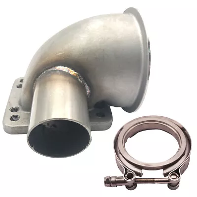 Stainless Steel 3.5  V Band 90 Deg T3/T4 Turbo Elbow Adapter Flange Cast WG Tube • $94.05