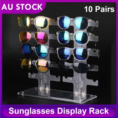 $18.69 • Buy 10 Pairs Sunglasses Holder Rack Glasses Show Display Stand Organizer Storage New