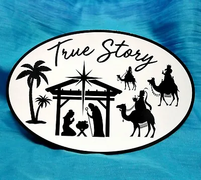Auto Decal Sticker Magnet The Nativity TRUE STORY Christmas Mary Jesus Car Truck • $3.95