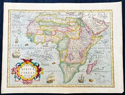 1628 Jodocus Hondius & Gerard Mercator Antique Map Of Africa - Beautiful • $2035