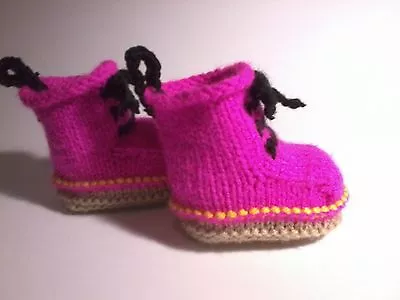 EASY KNITTING PATTERN 103: Modern Baby Doc Boots /  Booties 3 SIZES - Easy Knit • £2.50