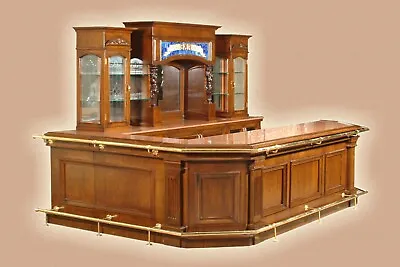12ft Solid Wood Bar With Marble Top - Home Or Commercial Bar - Bar 247OAK • $13250
