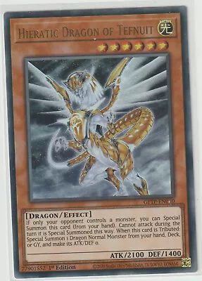 Yugioh! Hieratic Dragon Of Tefnuit Card - 1st Edition - Gftp-en123(x1)-free P&p • £1.75