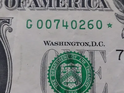 2017 Star Note Dollar Bill $1 * Semi Soild Star Over Ink Filled Misprint • $12.50