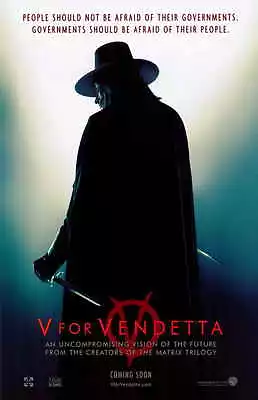 $9.98 • Buy V FOR VENDETTA Movie Promo POSTER Natalie Portman Hugo Weaving Sinéad Cusack