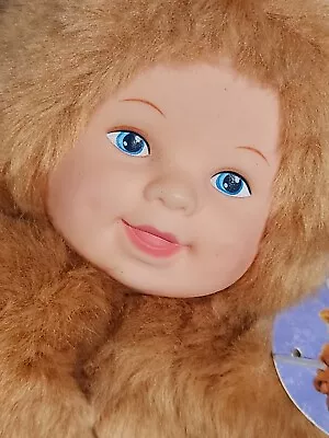 Vintage Anne Geddes Brown Bear Baby Blue Eyes Doll Plush Bean Filled Toy 8  NWT! • $19.99