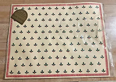 Vintage Hallmark Christmas Holly & Berries Paper Placemats NEW • $8.95