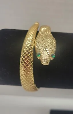 Vintage 1990's Goldtone Coil Wrap Snake Bracelet. • $50