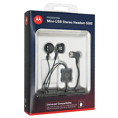 Motorola 89169N S262 MiniUSB Stereo Headset For MOTORAZR V3 V3xx MAXX V6 V360 • $11.69
