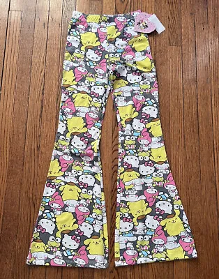 $90 • Buy Hello Kitty Colorblock Graphic Flare Pants Small