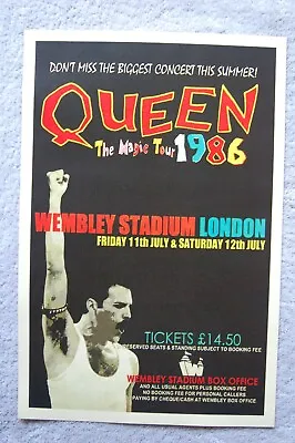 Queen Concert Tour Poster 1986 Wembley Stadium London • $4.50