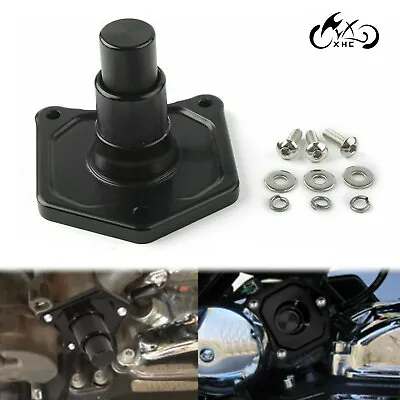 CNC Black Starter Solenoid Push Button End Cover For Harley Dyna Softail FLTRU • $15.98