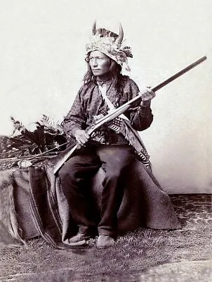 £3.99 • Buy Native American Indian Little With Rifle 10x8 Photo Art Print Picture