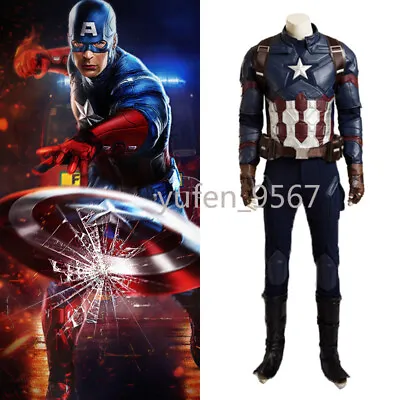 Avengers Captain America: Civil War Steve Rogers Cosplay Costume Halloween Suit • $228.01