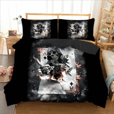 £19.95 • Buy 3D Skull Duvet Cover Bedding Set With Pillow Cases Single Double King All Sizes