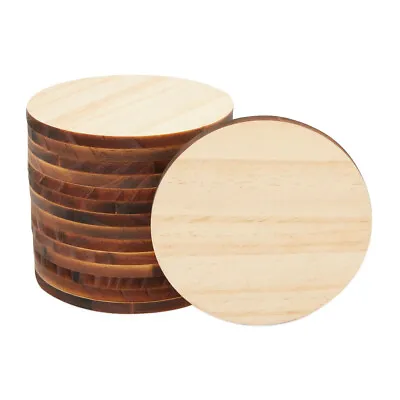 15 Pack Unfinished Wooden Circle Coaster Wood Round Cutout Slices For DIY 4 In • $13.99