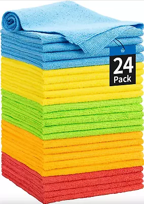 Microfiber Cleaning Cloth Set Of 24 Towel Rag Car Polishing Detailing No-Scratch • $19.99