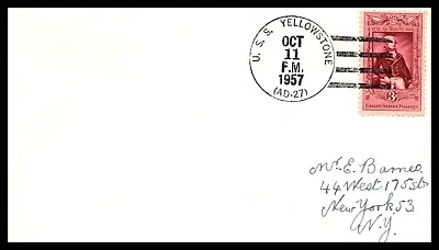 Naval Cover USS Yellowstone AD-27 1957 • $4.75