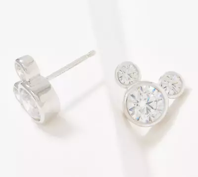 QVC Diamonique Disney Mickey Bezel Set Studs Sterling Silver • $30.99