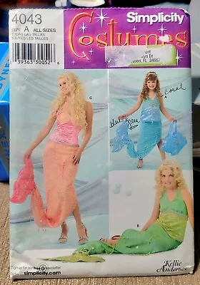 Simplicity Mermaid Costume Pattern 4043 Size A All Sizes Cut • $6.99