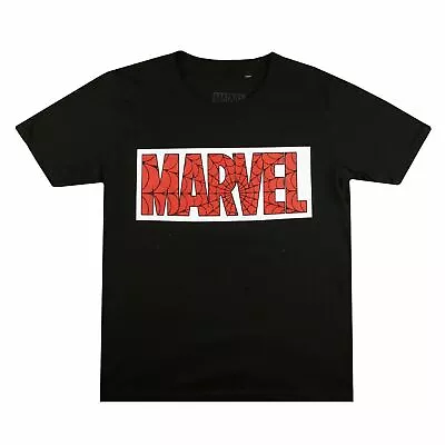 Spiderman Kids T-shirt Web Logo Black 7-13 Years Marvel Official • £7.99