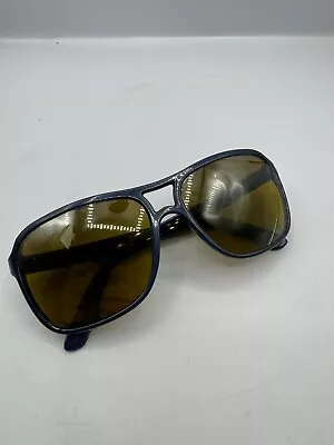 Vintage Vuarnet Sunglasses 374 Blue Metal Mineral Brown PX5000 Lens • $74.99