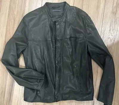 John Varvatos Sheepskin Leather Racer Jacket • $350