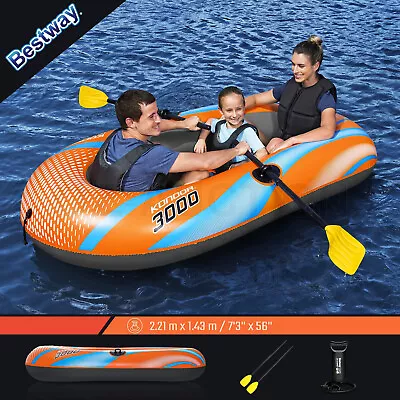 Bestway Inflatable Boat Blow Up Fishing Rowing Rafting Paddling Water Sport • $69.95