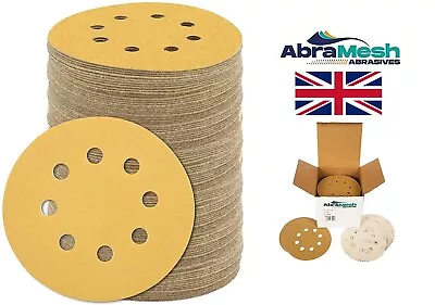 Abramesh Sanding Discs 125mm 8 Hole 5 Inch Velcr Hook And Loop 40 - 800 Grit • £25.99