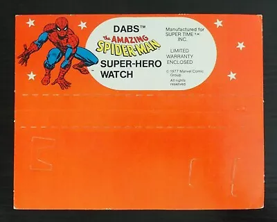 1977 DABS The Amazing Spider-Man Super-Hero Character Watch Box Insert • $17.49