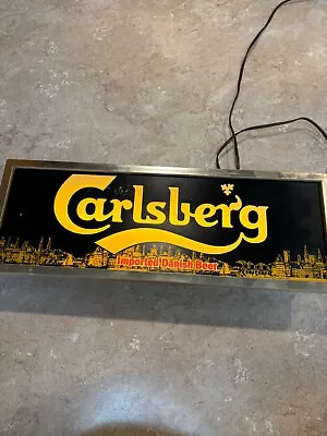 Vintage Carlsberg Imported Danish Light Beer Light-up Sign  Copenhagen Denmark • $69