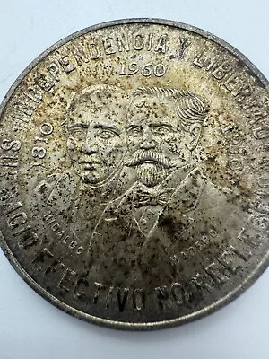 Mexico 1960 Silver 10 Diez Pesos Independence Hidalgo Madero 1810 1910 • $35