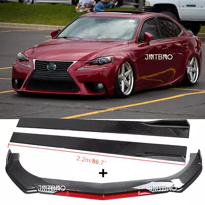 For LEXUS IS250 IS300 Carbon/Red Front Bumper Lip Splitters Spoiler +Side Skirts • $168.25