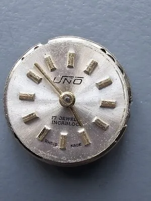 Vintage Rare Swiss Made Uno 17 Jewels Mechanical Watch Movement - Working • £14.99