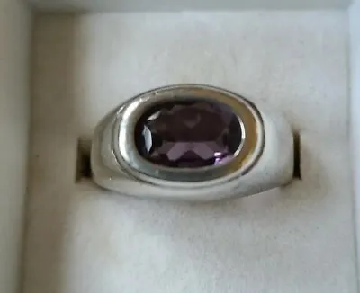Vintage Sterling Silver Amethyst Ring Size 4.5 • $59.99