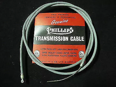 Vintage Raleigh Or Phillips Bicycle Brake Cable Front Or Rear Gray RIBBED NOS • $40.50