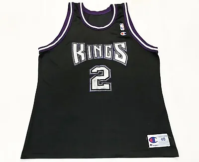 Vintage Champion NBA Sacramento Kings RICHMOND #2 Jersey Black Sz 48 USA • $69.95