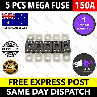 $27.95 • Buy 5 X 150 AMP Mega Fuse Heavy Duty Dual Battery Mining System High Current 150A