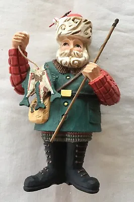 Vintage Pine Tree Lodge Midwest Importers Santa Fisherman Figurine • $16.50