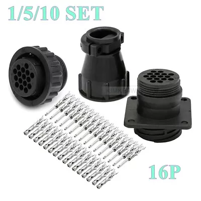 16 Pin/Way TE/AMP/TYCO CPC Series Circular Male Female Connector Plug Socket Kit • $3.90