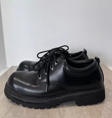 Skechers Tom Cats 60101 Shoes Mens 9.5 Black Leather Lace Up Chunky Work READ • $44