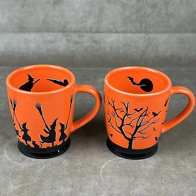 Martha Stewart For Macy's Halloween Coffee Mugs Cup Set Of 2~Witch Haunted House • $42.99