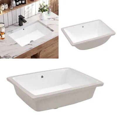 Undermount Ceramic Bathroom Sinks Under Counter Washroom Basin With Pop-up Waste • £42.95