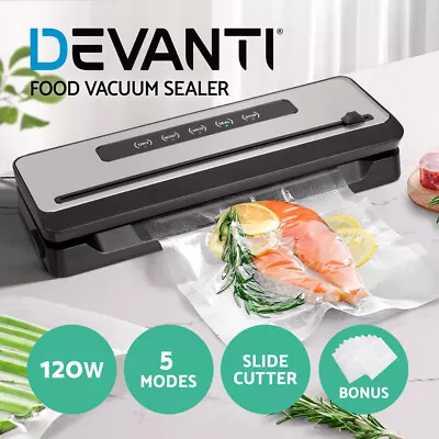Devanti Food Vacuum Sealer Machine Fresh Storage Sealing Cutter Bags 5 Modes • $63.95