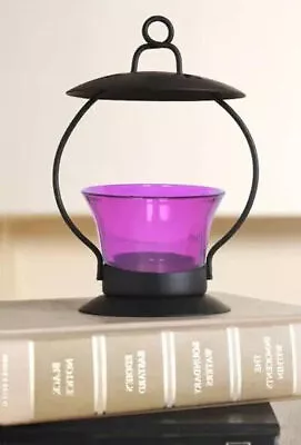 Decorative Purple Glass Cup Tealight Candle Holder Hanging & Table Top Decor • $26.83